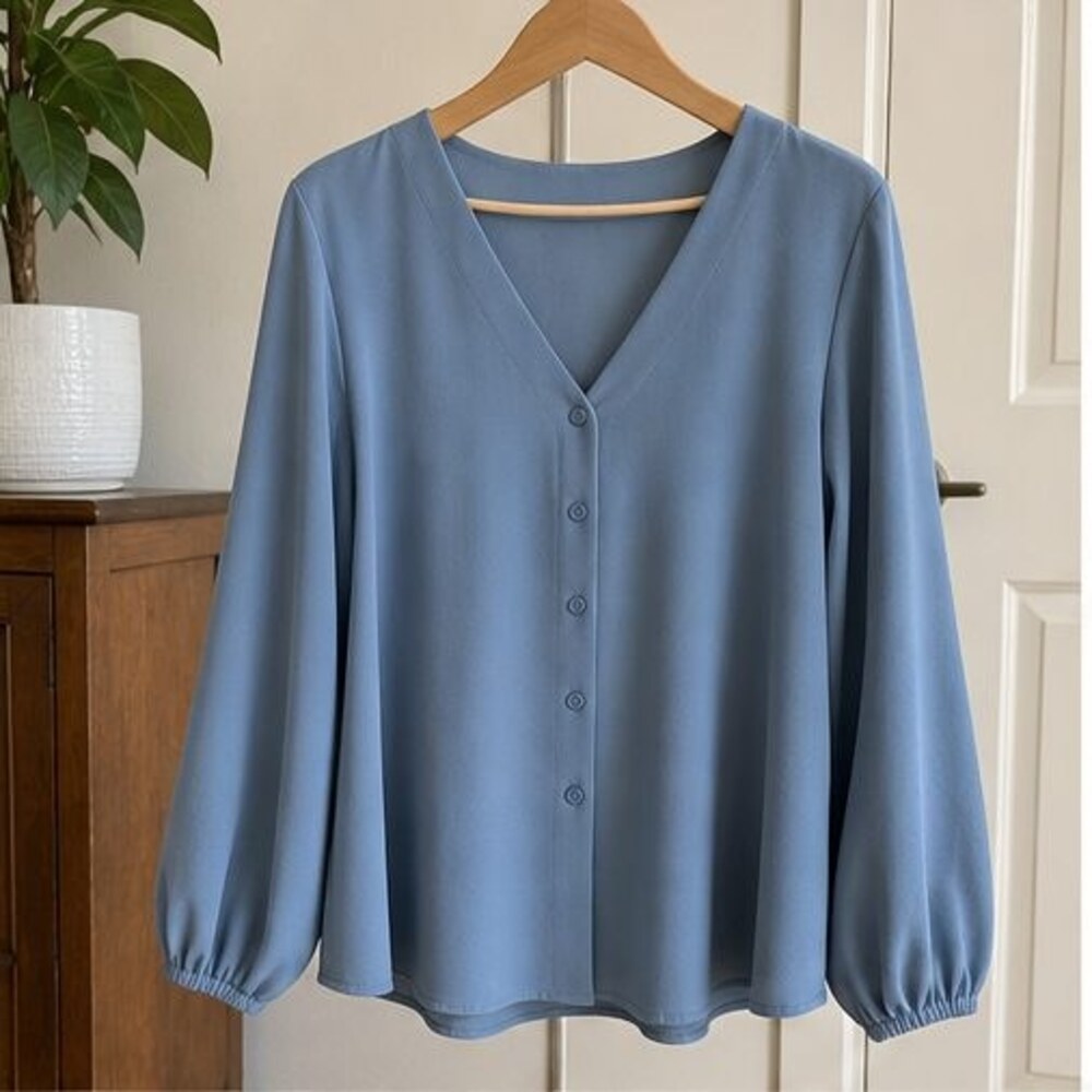 Blue Peplum Top